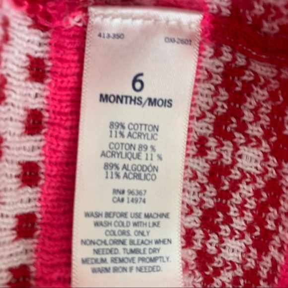 🌟3/$15🌟OskKosh Red Fair Isle Knit Cotton Blend Cardigan Size 6M - Picture 8 of 8